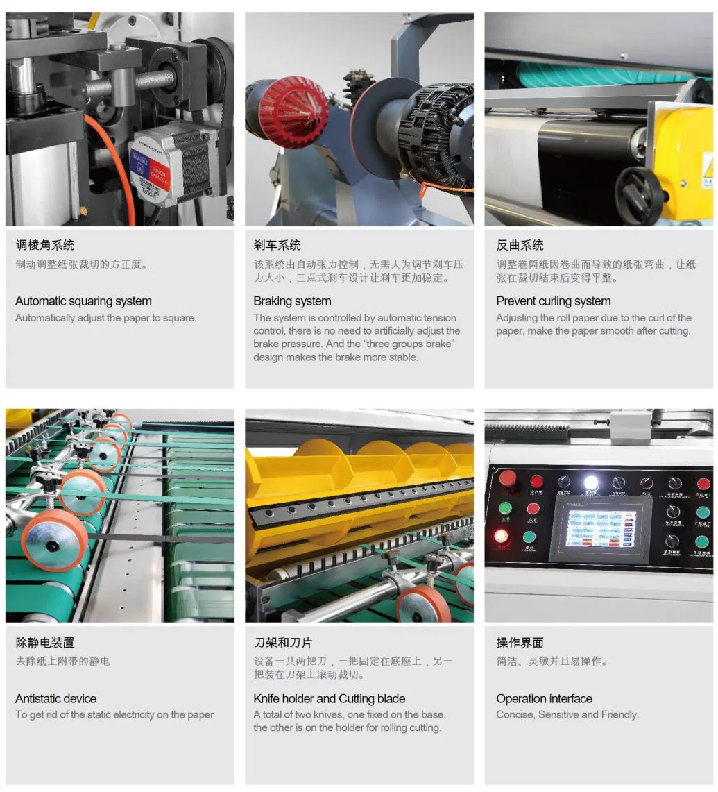 Roll to Sheet Paper Sheeting Machine, Kraft Paper/Paperboard/Grey Paper/Craft Paper Sheeting Machine by Rotary Paper Reel to Sheet Cross Cutting Machine.